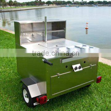 Stainless Steel Mobile Hot Dog Cart-Towable Hot Dog Vending trailer for sale