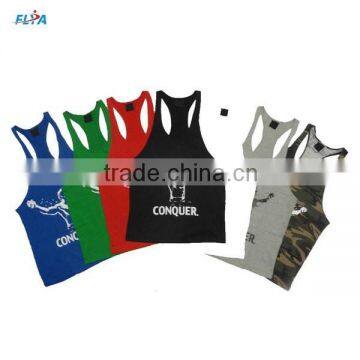 Hot selling mens bodybuilding gold gym singlet with custom design                        
                                                Quality Choice