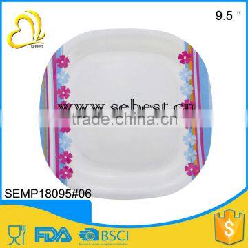 9.5" best selling beautiful square melamine dish