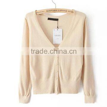 Fashion Deep V-neck Knitting Wear Thin Cardigan Coat for Laody's Wear photo-6