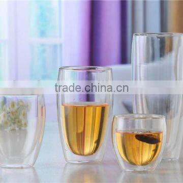 Original Design Patented Handmade Pyrex Double Wall Glass Cup for Coffee/Tea/Beer/Water