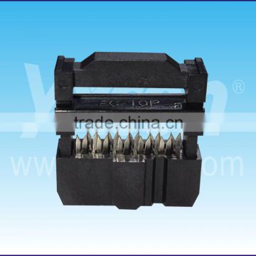 10pin three-piece with convex point black color IDC socket connector