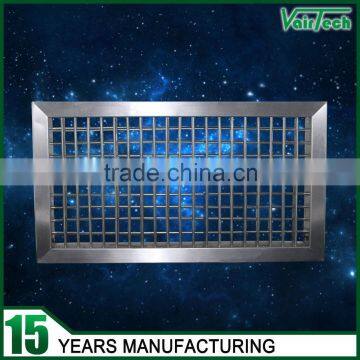 hvac stainless steel 304 exhaust supply double deflection supply air grille