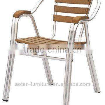 Outdoor wooden morden dining chairs part with arms