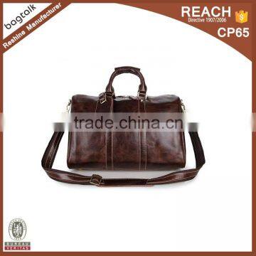 Brown Genuine Leather Weekender Travel Duffle Bags Gym Sports Bag for Men