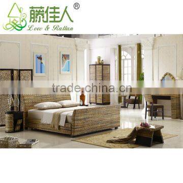 Simple Elegant Handicrafted Indonesia Natural Rattan Brisbane Stylish Design Home Hotel Baliness Bedroom Furniture Set Bali Bed