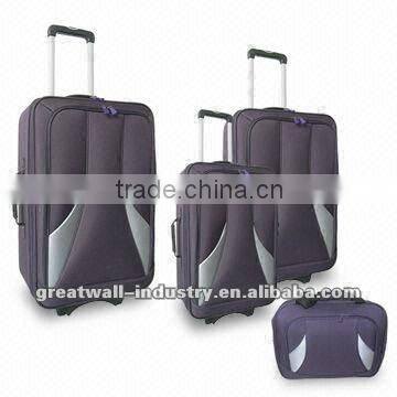 Luggage Set with 8 Semi-transparent Wheels and Elastic Handle at Top