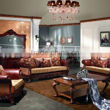 Living room antique style furniture / living room fabric leather sofa set G1108c