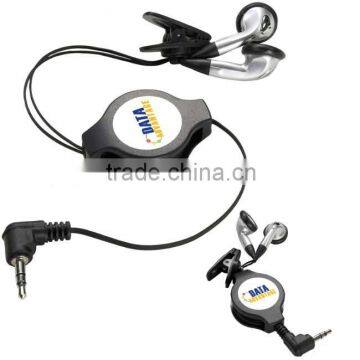 Retractable earphone with customs imprint epoxy logo