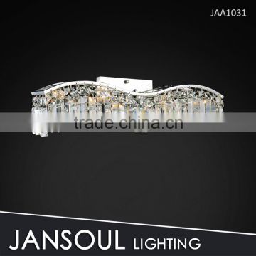 modern plug in crystal wall mount swing arm lamp