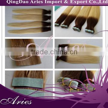 wholesale factory price hot sale tape ombre remy tape hair extension