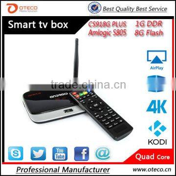 OTT tv box CS918G Plus Amlogic S805 ultra HD 4K Quad Core Android 4.4 KODI14.2