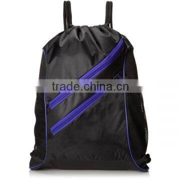 Durable Zippered Nylon Sports Canvas Drawstring Backpack Bag photo-4