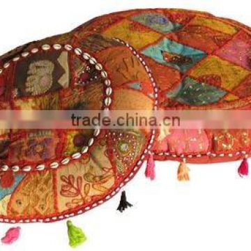 Embroidered Floor Cushion Tribal Decorative Floor Cushion