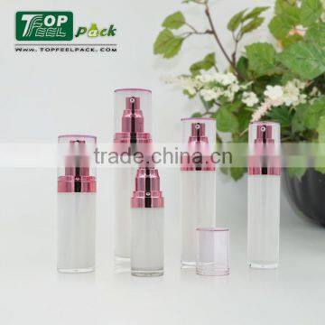 White acrylic lotion pump bottle clear lid