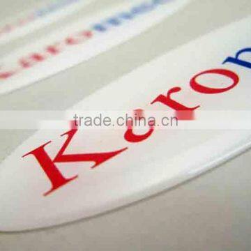 epoxy stickers large logo label with resin dome (M-EP310)