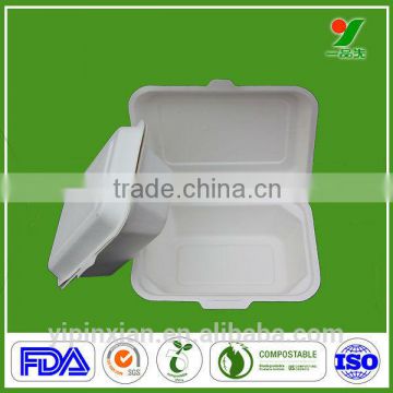 Nontoxic harmless sanitary bagasse pulp biodegradable food packaging containers