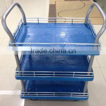 Three Layers Metal Hand Truck with High quality Caster