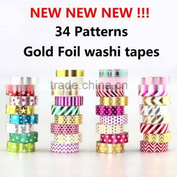 Gold Foil Gilded Paper Tapes Print Scrapbooking foil tape