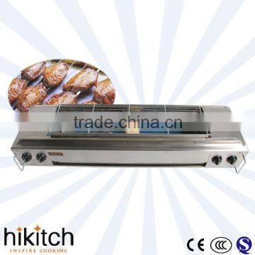 commercial stainless steel gas barbecue grill outside