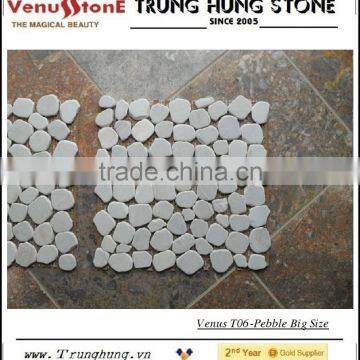 Milky White Marble Pebble Mosaic - Big Size photo-4