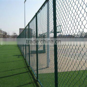 PVC coated chain link fence ,galvanized chain link wire mesh,football ground fence,anping manufacturer 15000m2 factory