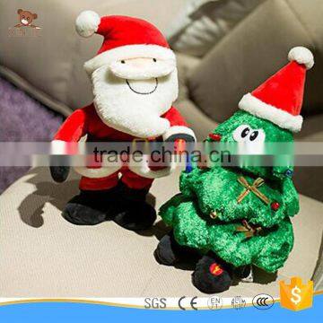 customize Xmas plush soft santa claus toy