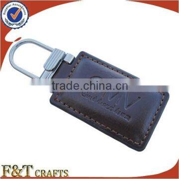 hot sales fashion oem logo embossed leather keychain