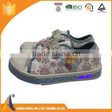 child casual LED shoes hook and loop strap shoes