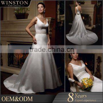 2015 Guangzhou Supplier princess wedding dress with sleeve