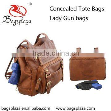 GB002 Wholesale brown PU blank concealed woman gun tote bags                        
                                                Quality Choice