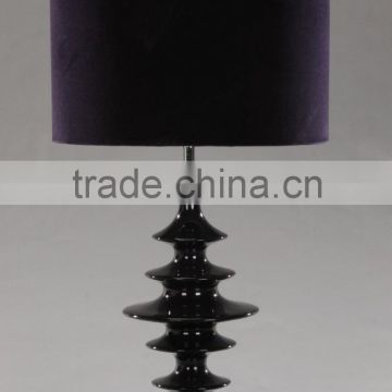 2015 Black Poly Table Lamp with Fabric Lampshade