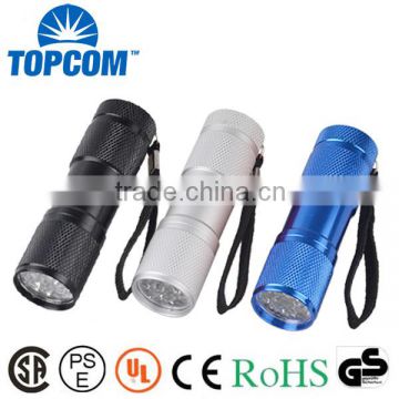 Wholesales advertising usage 9 led aluminum led flashlight