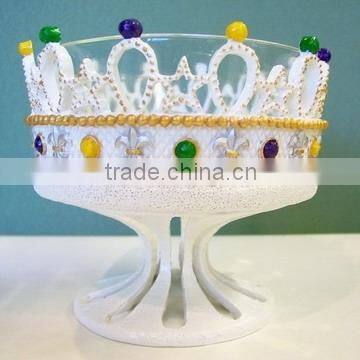 Crown Bowl Decoration/White