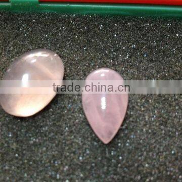 Pink gemstone Rose Quartz oval cabochon and pear cabochon for handmade jewellery and costume jewelry making vintage jewelry