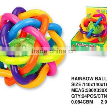 Rainbow Colorful Plastic Silicone Baby Toy Soft Rainbow Ball