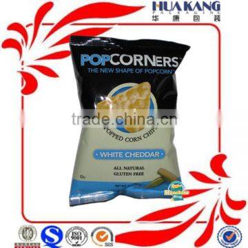 wholesale back center heat sealed food grade plastic bags for popcorner