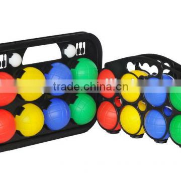 plastic boules set with plastic net holder