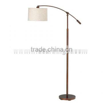 UL CUL Listed Modern Bedroom Antique Brass Adjustable Linen Shade Hotel Room Floor Light F80286