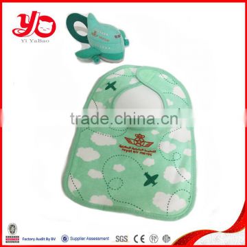 2016 lovely plane images baby bibs kids plush toys,custom plush bib toy