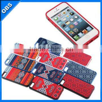 PC TPU 2 IN 1bohemian style mobile phone case for iphone5(OBS-PG-SL53003)