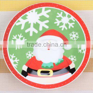 Colorful decal decorative porcelain plates for Christmas Day