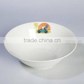 Wholesale Super White porcelain crokery Salad Bowl