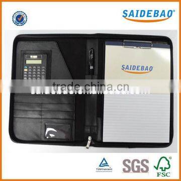 Cusom High Quality PU Leather a4 Portfolio Folder With Notepad and Calculator photo-3