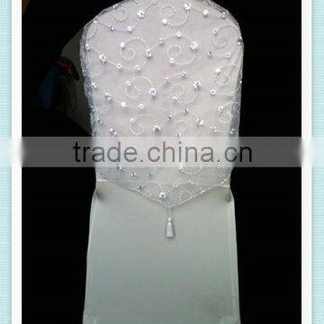 YHS#508 embroidery back cover polyester banquet wedding wholesale chair cover sash bow