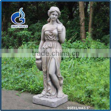 western life-size fiberglass female garden statue