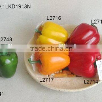 high quality artificial foam vagetables pepper realistic artificial red green yellow pepper on display