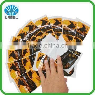 Cheap custom meat label adhesive frozen beef sticker waterproof private vinyl food label