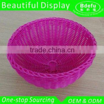 Round PP Basket Plastic Fruit Storage Basket for Bread Store