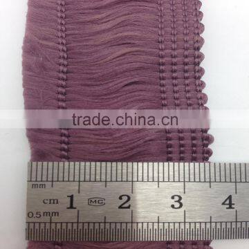 kaiyuan manufacturer lace fringe brush trimming/tassel soft fringes for clothes